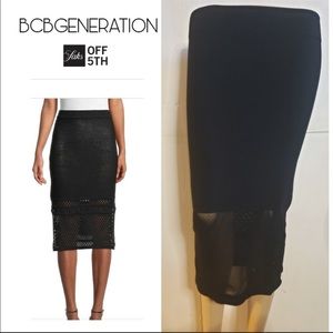 BCBG Generation size 10 navy blue stretch pull on body con pencil skirt